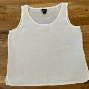 Eileen Fisher 100% linen white top